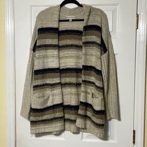 Knox Rose Extra Soft Tan/Navy/Cream Cardigan - XL